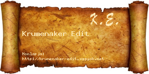 Krumenaker Edit névjegykártya